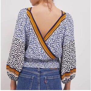 Brand New Anthropologie Maeve
Philippa Blouse Blue. Size L boho cowgirl vibes
